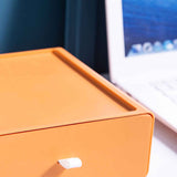 Desktop Storage Box Drawer Design Strong Load Bearing Stackable Desktop Organizer Storage Box for Stationery Orange