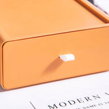 Desktop Storage Box Drawer Design Strong Load Bearing Stackable Desktop Organizer Storage Box for Stationery Orange In Australia - Darrahopens