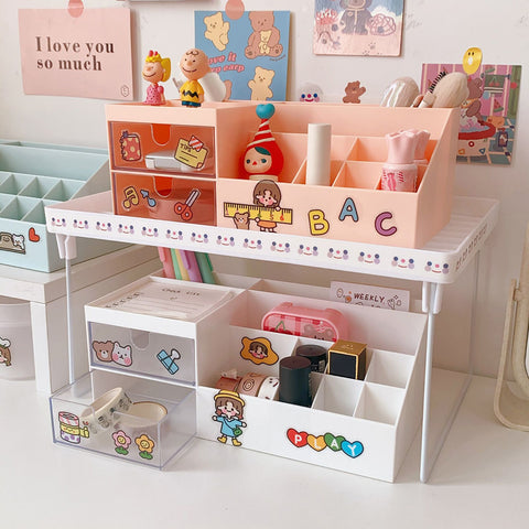 Desktop Storage Box Multi Grid Design Cute Beautiful Desktop Organizer Storage Box for Stationery Pens White In Australia - Darrahopens