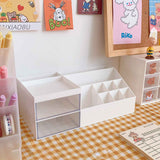 Desktop Storage Box Multi Grid Design Cute Beautiful Desktop Organizer Storage Box for Stationery Pens White In Australia - Darrahopens