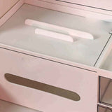 Cosmetics Storage Box Tabletop Tissue Box Lovely Decorative Paper Basket Desktop Makeup Organizer for Bedroom Dormitory White