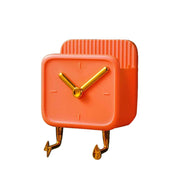 Wall Mounted Storage Box PP Clock Shaped Multifunctional Container with Hooks for Dormitory Bedside Orange In Australia - Darrahopens