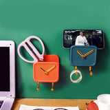 Wall Mounted Storage Box PP Clock Shaped Multifunctional Container with Hooks for Dormitory Bedside Orange In Australia - Darrahopens