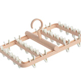 Drying Rack Foldable Matrix Hanging Point 24 Clips Household Drying Rack for Socks Underwear Panties Pink In Australia - Darrahopens