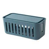 Power Strip Storage Box Hollow Heat Dissipation Simple 6 Charging Hole Cord Cable Container for Home Dark Blue In Australia - Darrahopens