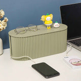 Cable Organizer Box Large Capacity Durable ABS Detachable Cover Insulated Cord Management Box for PC TV Appliances Greyish Green Large Size In Australia - Darrahopens