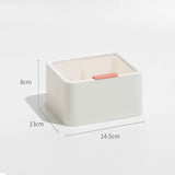 Lipstick Storage Box Large Capacity Double Layer Grid Design Transparent Storage Box with Lid for Home Office White