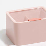 Lipstick Storage Box Large Capacity Double Layer Grid Design Transparent Storage Box with Lid for Home Office Pink In Australia - Darrahopens
