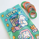 Self Sealing Bag PET CCP Wear Resistant Safe Odorless Cute Pattern Practical Reusable Self Sealing Pouch Game Bunny 22.3x13.5