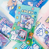 Self Sealing Bag PET CCP Wear Resistant Safe Odorless Cute Pattern Practical Reusable Self Sealing Pouch Game Bunny 22.3x13.5