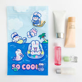 Self Sealing Bag PET CCP Wear Resistant Safe Odorless Cute Pattern Practical Reusable Self Sealing Pouch Diving Bunny 22.3x13.5