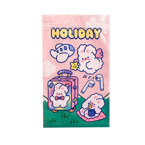 Self Sealing Bag PET CCP Wear Resistant Safe Odorless Cute Pattern Practical Reusable Self Sealing Pouch Travel Bunny 22.3x13.5 In Australia - Darrahopens