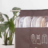 Clothes Dust Cover Nonwoven Dust Prevention Waterproof Transparent Window Design Hanging Garment Protectors Coffee In Australia - Darrahopens