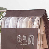 Clothes Dust Cover Nonwoven Dust Prevention Waterproof Transparent Window Design Hanging Garment Protectors Coffee In Australia - Darrahopens
