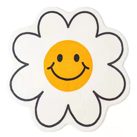 Cute Flower Rug Cartoon Pattern Home Bedroom Bedside Rug Non Slip Water Absorption Floor Mat 001 80cm / 31.5in