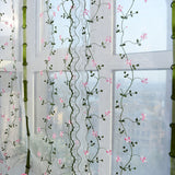 Embroidered Roman Sheer Curtain Classical Floral Window Screen Elegant Embroidered Roman Shade for Bedroom Balcony 1.5m/59.1in Height
