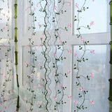 Embroidered Roman Sheer Curtain Classical Floral Window Screen Elegant Embroidered Roman Shade for Bedroom Balcony 2m/78.7in Height