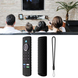 Remote Control Silicone Cover for Fire TV Stick Anti Slip Silicone Protective Case with Lanyard 3rd Gen Black