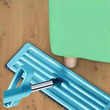 Floor Mop Dry Wet Dual Use Microfiber Free Hand Washing Flat Cleaning Tile Mop for Home Use Blue Mop, 1 Piece of Pads