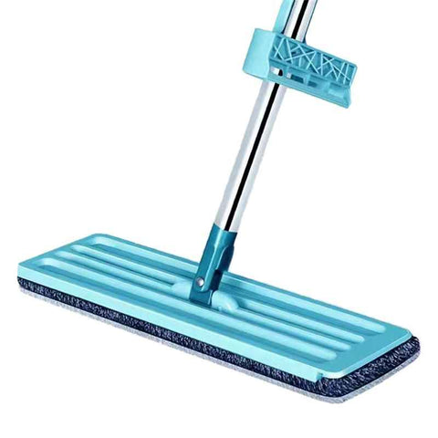 Floor Mop Dry Wet Dual Use Microfiber Free Hand Washing Flat Cleaning Tile Mop for Home Use Blue Mop, 2 Piece of Pads In Australia - Darrahopens