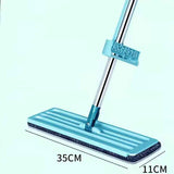 Floor Mop Dry Wet Dual Use Microfiber Free Hand Washing Flat Cleaning Tile Mop for Home Use Blue Mop, 2 Piece of Pads In Australia - Darrahopens