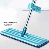 Floor Mop Dry Wet Dual Use Microfiber Free Hand Washing Flat Cleaning Tile Mop for Home Use Blue Mop, 2 Piece of Pads In Australia - Darrahopens