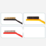 Wire Brush Set Curved Handle Masonry Brush Metal Detail Brushes for Cleaning Welding Slag Rust Dust 9in 3pcs Colorful In Australia - Darrahopens