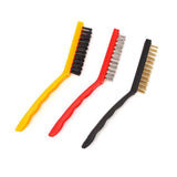 Wire Brush Set Curved Handle Masonry Brush Metal Detail Brushes for Cleaning Welding Slag Rust Dust 9in 3pcs Colorful In Australia - Darrahopens