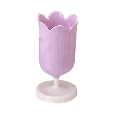 Pen Holder Tulip Shape Innovative Vintage Photo Props Large Capacity Pencil Holder for Office Study Room Home Purple In Australia - Darrahopens
