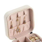 Travel Jewelry Case Exquisite Large Capacity Scratch Resistant Portable Jewelry Organizer Box for Outdoor Travel White 10x10x5cm/3.9x3.9x2.0in In Australia - Darrahopens