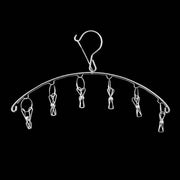 Clothes Drying Hanger Stainless Steel Thick Arc Shaped Windproof Sock Hanger for Socks Towels Bras Underwear 6 Clips In Australia - Darrahopens