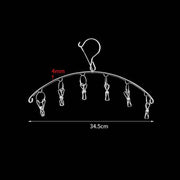 Clothes Drying Hanger Stainless Steel Thick Arc Shaped Windproof Sock Hanger for Socks Towels Bras Underwear 6 Clips In Australia - Darrahopens