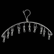Clothes Drying Hanger Stainless Steel Thick Arc Shaped Windproof Sock Hanger for Socks Towels Bras Underwear 10 Clips In Australia - Darrahopens