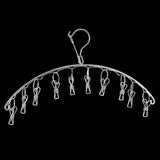 Clothes Drying Hanger Stainless Steel Thick Arc Shaped Windproof Sock Hanger for Socks Towels Bras Underwear 10 Clips In Australia - Darrahopens