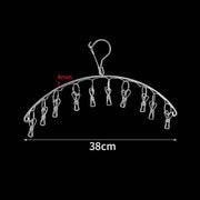 Clothes Drying Hanger Stainless Steel Thick Arc Shaped Windproof Sock Hanger for Socks Towels Bras Underwear 10 Clips In Australia - Darrahopens