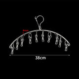 Clothes Drying Hanger Stainless Steel Thick Arc Shaped Windproof Sock Hanger for Socks Towels Bras Underwear 10 Clips In Australia - Darrahopens