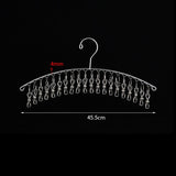 Clothes Drying Hanger Stainless Steel Thick Arc Shaped Windproof Sock Hanger for Socks Towels Bras Underwear 20 Clips In Australia - Darrahopens