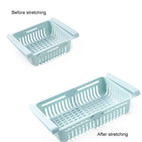 Fridge Drawer Organizer Retractable Multifunction Space Saving Refrigerator Storage Box Light Blue 20.5x16.4x7.6cm / 8.1x6.5x3.0in
