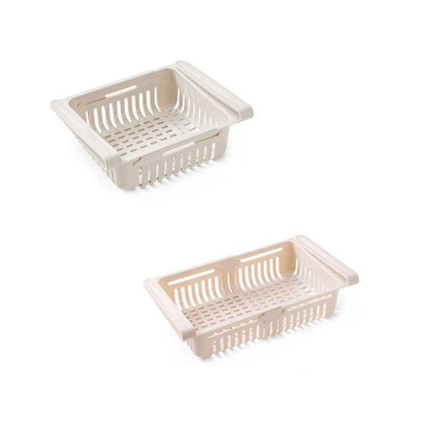Fridge Drawer Organizer Retractable Multifunction Space Saving Refrigerator Storage Box Khaki 20.5x16.4x7.6cm / 8.1x6.5x3.0in In Australia - Darrahopens