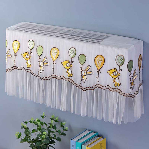 1.5P Air Conditioner Dust Cover Dustproof Wall Mounted Air Conditioner Protective Case Home Decorative Dust Cover Bear Rabbit Green Yellow Balloons 1.5P‑2P Within 94cm/37in In Australia - Darrahopens