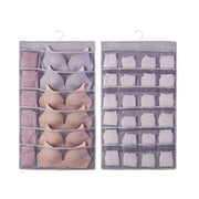 Hanging Bra Organizer Oxford Fabric Double Sides Breathable Large Capacity Underwear Storage Organizer for Bra Socks Gray, Front 12, Back 24 In Australia - Darrahopens