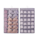 Hanging Bra Organizer Oxford Fabric Double Sides Breathable Large Capacity Underwear Storage Organizer for Bra Socks Gray, Front 12, Back 24 In Australia - Darrahopens