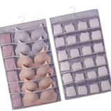 Hanging Bra Organizer Oxford Fabric Double Sides Breathable Large Capacity Underwear Storage Organizer for Bra Socks Gray, Front 12, Back 24 In Australia - Darrahopens