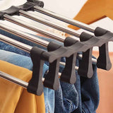 Stainless Steel Hangers Home Multifunctional Foldable Trouser Rack Retractable Trouser Storage Rack Trouser Rack Black In Australia - Darrahopens
