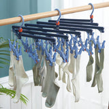 Plastic Folding Multi Head Drying Rack Multi Clips Socks Underwear Hanger Windproof Multifunctional Clothespin Classic Dark Purple 29 Clips In Australia - Darrahopens