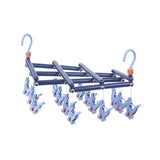 Plastic Folding Multi Head Drying Rack Multi Clips Socks Underwear Hanger Windproof Multifunctional Clothespin Classic Dark Purple 14 Clips In Australia - Darrahopens