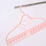 Multifunctional Clothes Drying Rack Plastic Seamless Wrinkle Free Clothes Hanger with V Shaped Clip Hook for Bra Socks Pink In Australia - Darrahopens