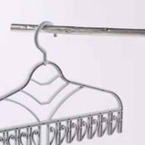 Multifunctional Clothes Drying Rack Plastic Seamless Wrinkle Free Clothes Hanger with V Shaped Clip Hook for Bra Socks Grey
