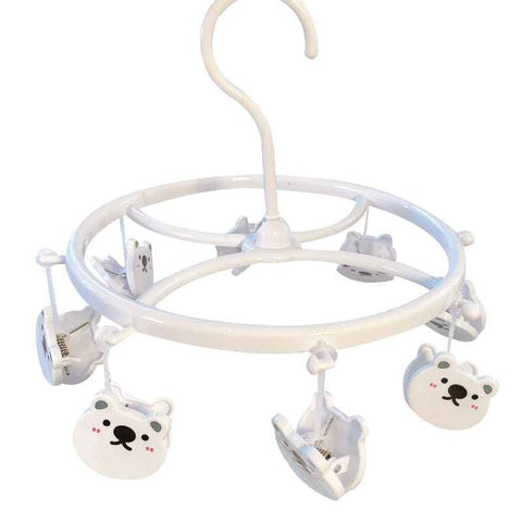 Plastic Hanging Drying Rack Sock Underwear Oversleeve Small Cloth Clip for Home Student Domitory White Bear In Australia - Darrahopens