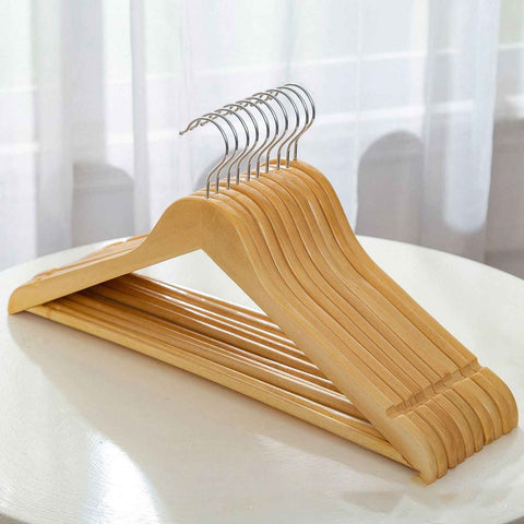 Wooden Coat Hanger Non Slip Clothes Hanging Rack 360 Degree Rotation Suit Hangers for Home 44.5cm 10pcs In Australia - Darrahopens